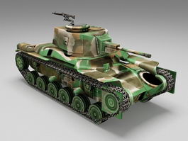 Japanese Type 97 Shinhoto Chi Ha tank 3d model preview