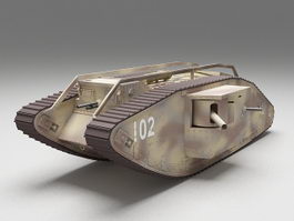 World War 1 British Tank 3d preview