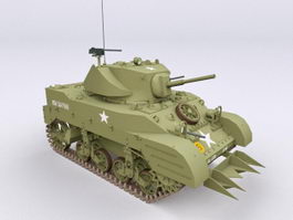 M5A1 Stuart Light Tank 3d model preview