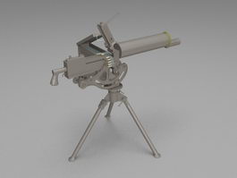 Vickers machine gun 3d model preview