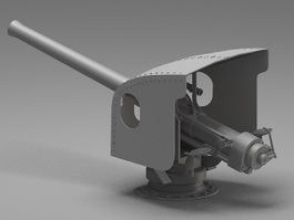 Navy artillery turret 3d model preview