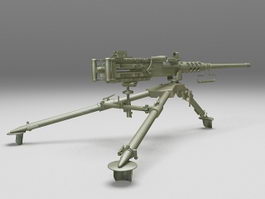 M2 Browning machine gun 3d model preview