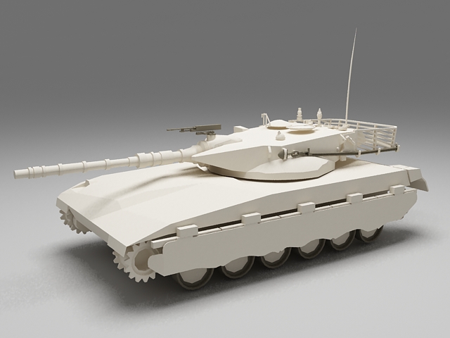 Merkava tank 3d rendering
