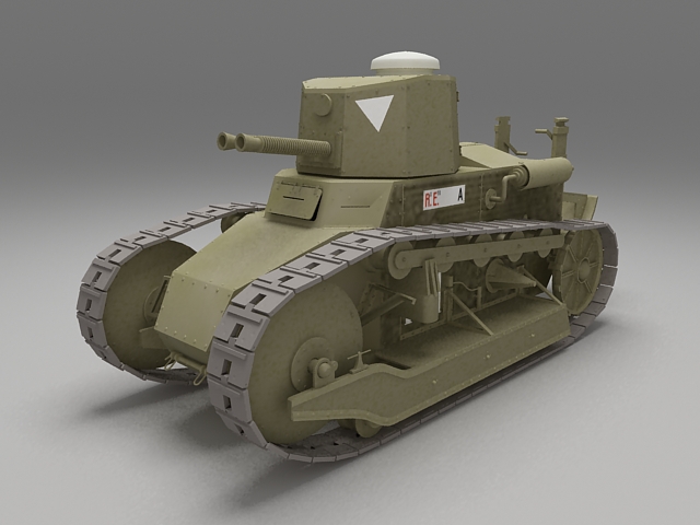 Fiat 3000 tank 3d rendering