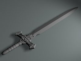 Medieval sword 3d model preview