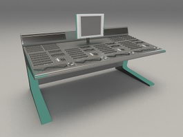 Audio digital mixing console 3d model preview