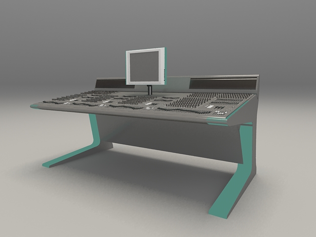 Audio digital mixing console 3d rendering