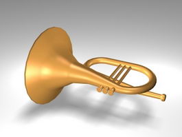 German horn instrument 3d model preview