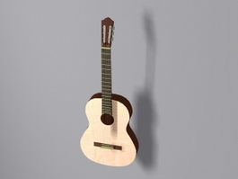 Classical guitar 3d model preview