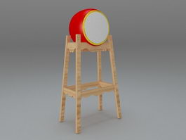 Chinese musical instruments drum 3d model preview