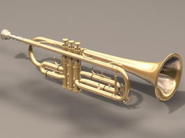 Bass trumpet instrument 3d model preview