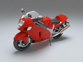 Red motorcycle 3d model preview