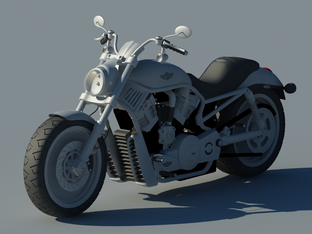 Harley-Davidson motorcycle 3d rendering