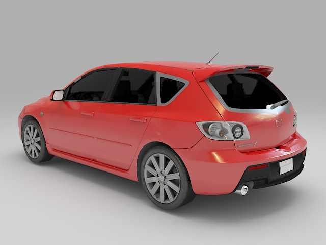 Mazda 3 hatchback 3d rendering