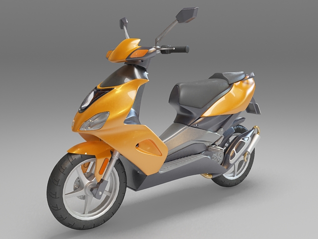 Moped motorcycle 3d rendering