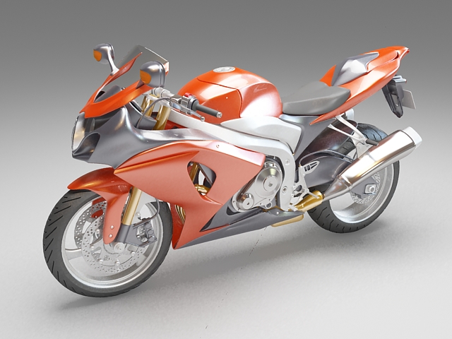 Dual-sport motorcycle 3d rendering