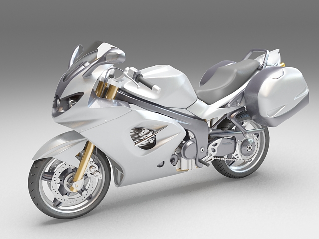 Touring motorcycle 3d rendering