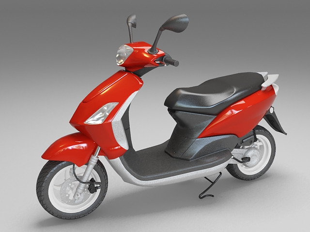 Electric moped 3d rendering