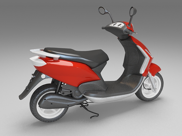 Electric moped 3d rendering