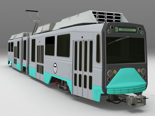 Articulated tram 3d rendering