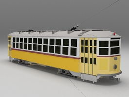 Electric tram trolley 3d preview