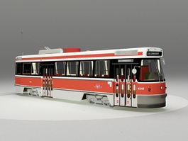 Light rail transit vehicle streetcar 3d model preview