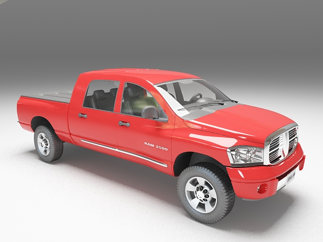 Dodge Ram pickup truck 3d model 3ds Max files free download - modeling