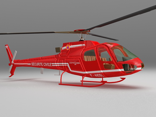 Airbus light utility helicopter 3d rendering