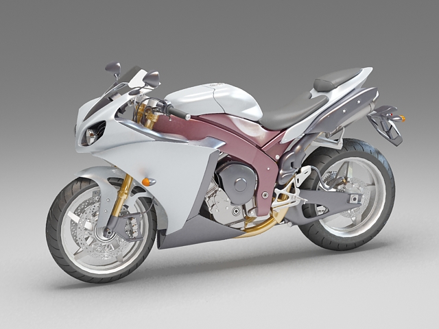 Street motorcycle 3d rendering