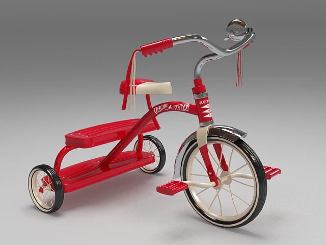 Children tricycle 3d rendering