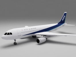 Japan Airlines Airbus A320 3d model preview