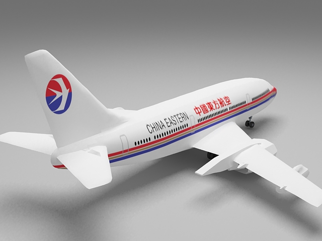 China Eastern Airlines Airbus A320 3d rendering
