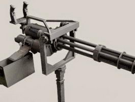 M134 Minigun machine gun 3d model preview