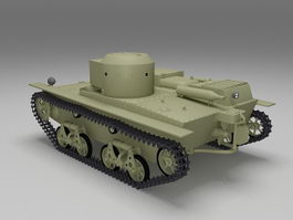 T-38 amphibious scout tank 3d model preview