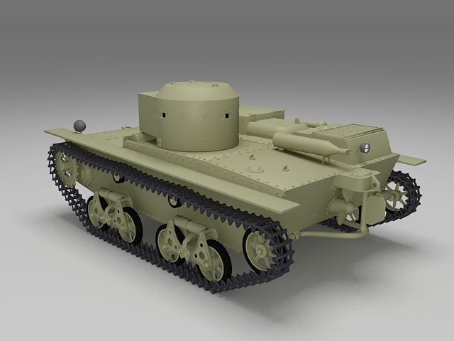 T-38 amphibious scout tank 3d rendering