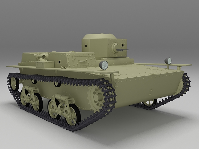 T-38 amphibious scout tank 3d rendering