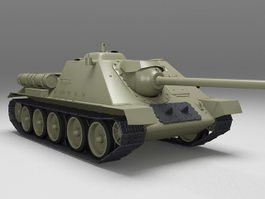 Soviet SU-85 tank destroyer 3d model preview