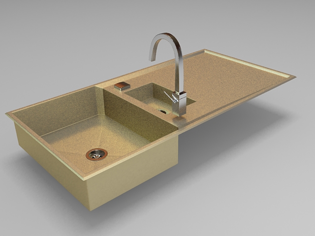 Kitchen sink design 3d rendering