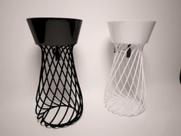 Decorative wire basin stand 3d model preview