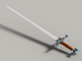 Medieval England sword 3d model preview