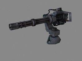 Minigun machine gun 3d model preview