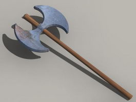 Old battle axe 3d model preview