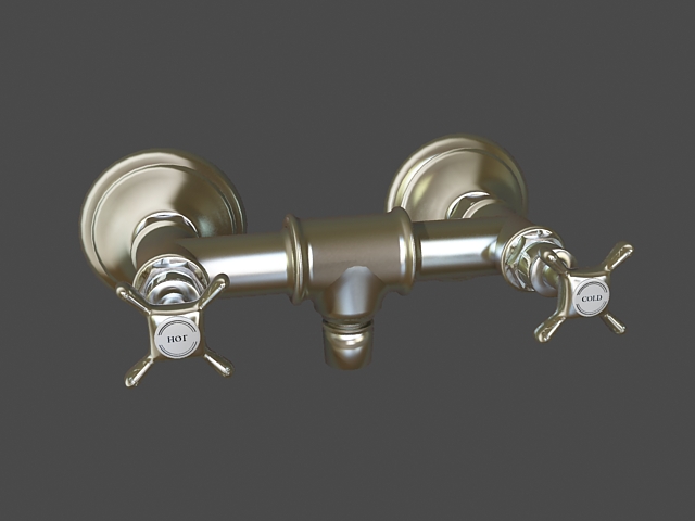 Shower mixer faucet 3d rendering