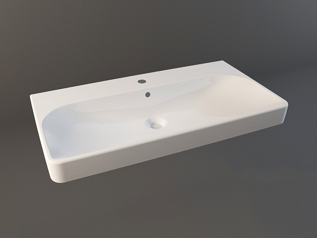 Countertop bathroom sink 3d rendering