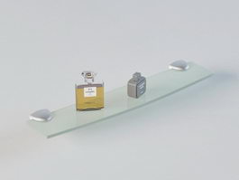 Glass bathroom shelf with perfume 3d preview