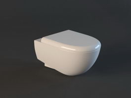 Residential wall hung toilet 3d model preview