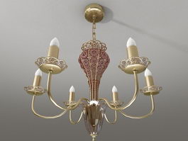 Colonial Brass Chandelier 3d preview