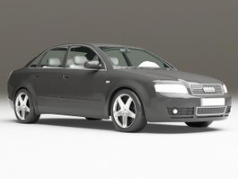 Black Audi A4 3d model preview
