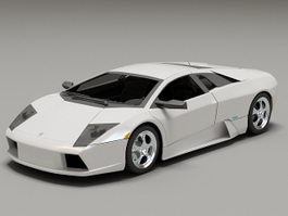 White Lamborghini Murcielago 3d model preview
