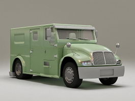 Armored money truck 3d model preview